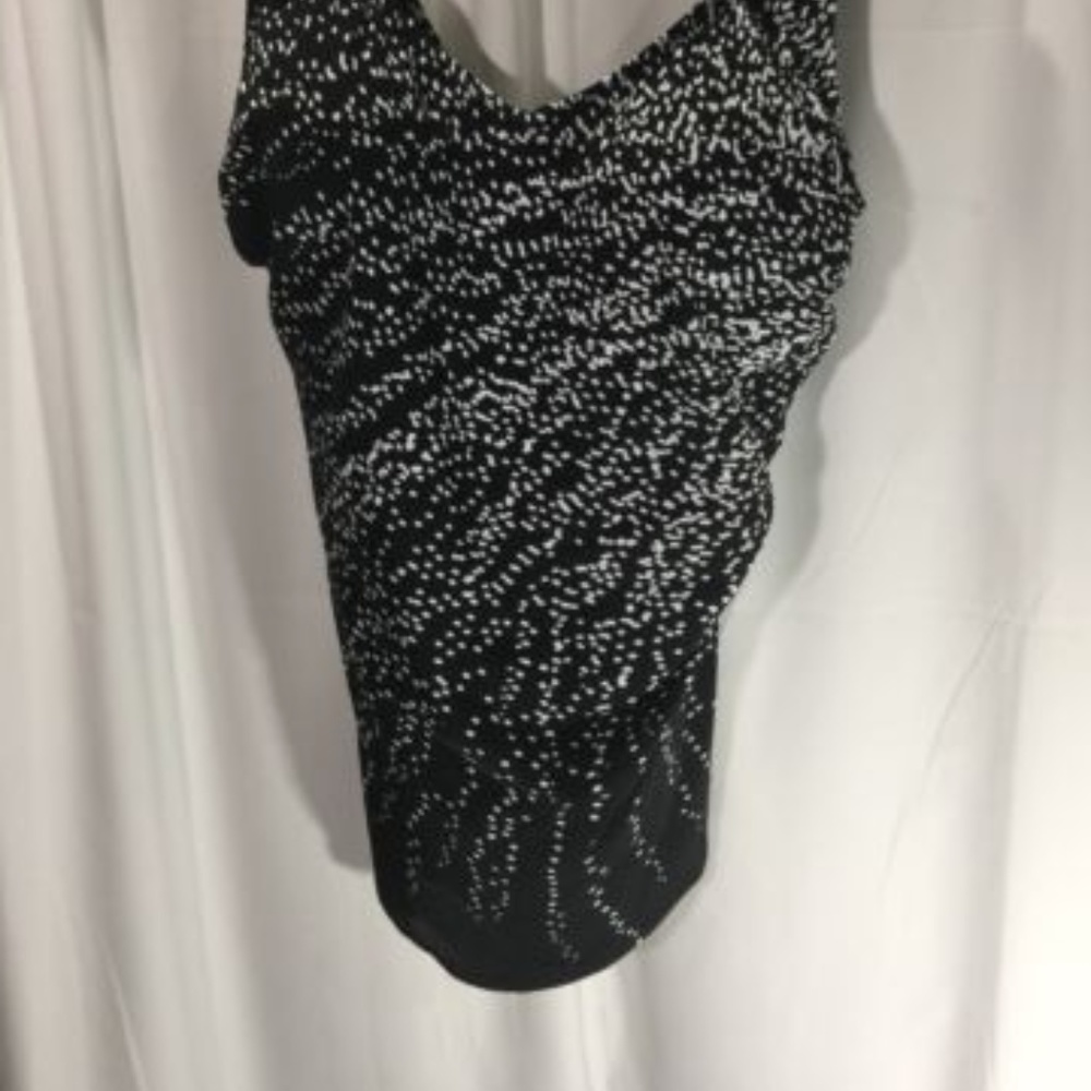 Swimsuits for All Paperwhite Sarong Front Swimsuit